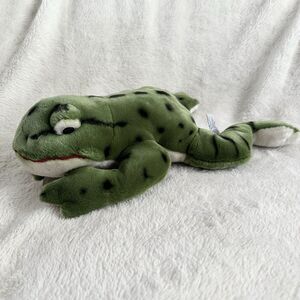Yomiko Russ Classic Bullfrog Green Large Black Spotted Frog Plush 15" Toy
